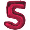 Number Red Red number 5 foil balloon 92 cm