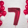 Number Red Red Number 7 Foil Balloon 92 cm