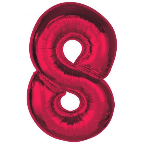 Number Red Red Number 8 Foil Balloon 92 cm