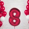 Number Red Red Number 8 Foil Balloon 92 cm