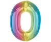 Number Rainbow Colorful number 0 foil balloon 92 cm