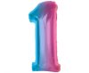 Number Rainbow Colored number 1 foil balloon 92 cm