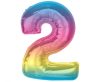 Number Rainbow Colorful Number 2 Foil Balloon 92 cm