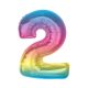 Number Rainbow Colorful Number 2 Foil Balloon 92 cm