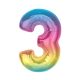 Number Rainbow Colorful Number 3 Foil Balloon 92 cm