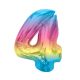 Number Rainbow Colorful Number 4 Foil Balloon 92 cm