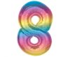 Number Rainbow Colorful number 8 foil balloon 92 cm