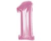 Number Light Pink Pink Number 1 Foil Balloon 92 cm