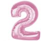 Number Light Pink Pink Number 2 Foil Balloon 92 cm