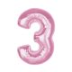 Number Light Pink Pink Number 3 Foil Balloon 92 cm