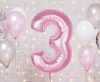 Number Light Pink Pink Number 3 Foil Balloon 92 cm