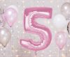 Number Light Pink Pink Number 5 Foil Balloon 92 cm