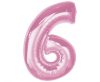 Number Light Pink Pink Number 6 Foil Balloon 92 cm