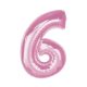 Number Light Pink Pink Number 6 Foil Balloon 92 cm