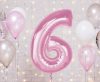 Number Light Pink Pink Number 6 Foil Balloon 92 cm