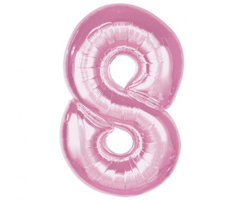 Number Light Pink Light Pink Number 8 Foil Balloon 92 cm