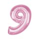 Number Light Pink Pink Number 9 Foil Balloon 92 cm