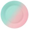 Colour Ombre paper plate set of 6 pieces 18 cm