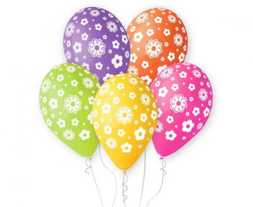 Flower Colorful balloon, 5-piece 12 inch (30 cm)