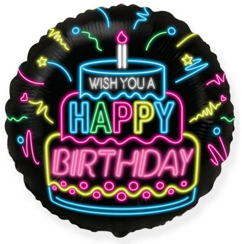 Happy Birthday Neon Happy Birthday foil balloon 46 cm (WP)