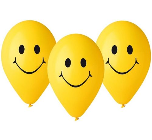 Emoji  Smilies Yellow balloon, 5 pcs 12 inch (30 cm)