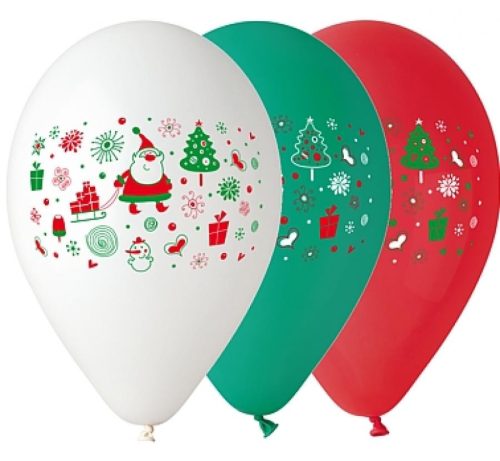 Christmas Santa Latex Balloon, 3-Pack, 12 inch/30 cm