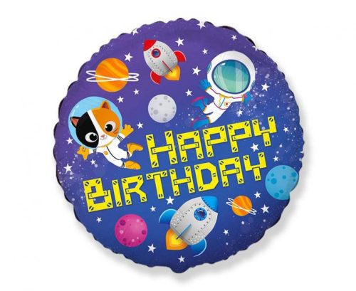 Happy Birthday Happy Birthday Space, Foil Balloon 46 cm (WP)