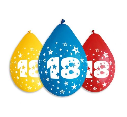 Happy Birthday Star Happy Birthday 18 Hanging Balloon, Set of 5 Balloons 12 inch (30 cm)