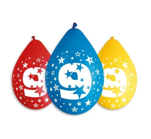 Happy Birthday Star Happy Birthday 9 hanging balloons, 5-pack 12 inch (30 cm)