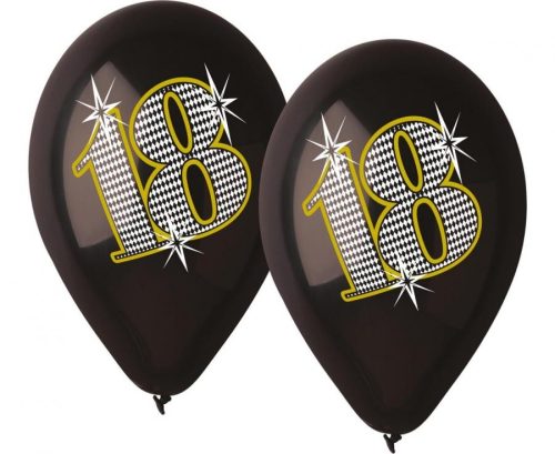 Happy Birthday Black Happy Birthday 18 balloons, 5 pcs 12 inch (30 cm)