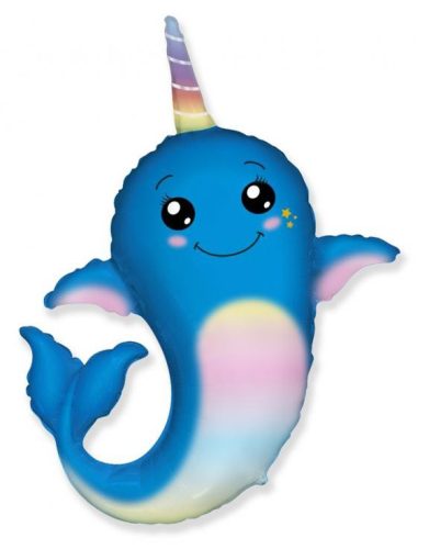 Narwhal Blue foil balloon 36 cm (WP)