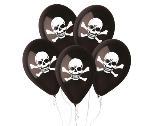 Skull Black air-balloon, balloon 5 pieces 12 inch (30 cm)