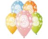 Happy Birthday Star Happy Birthday 3 balloons, pack of 5 13 inches (33 cm)