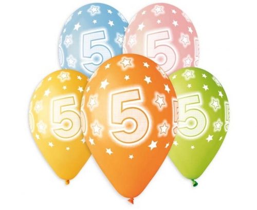 Happy Birthday Star Happy Birthday 5 Balloons Set, 33 cm