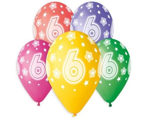 Happy Birthday Star Happy Birthday 6 balloons, 5-pack 13 inch (33 cm)