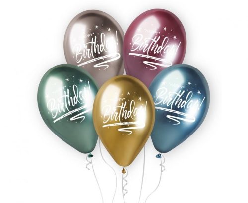 Happy Birthday Happy Birthday Shiny Balloon Set, 5 pcs 13 inch (33 cm)