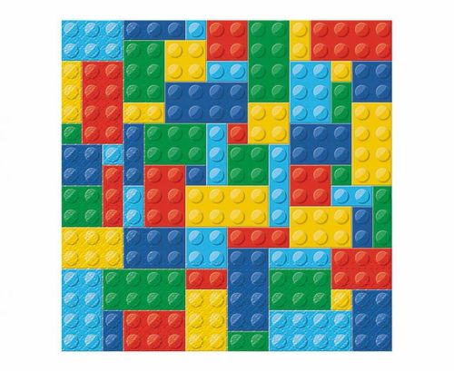 Colour Colorful Bricks Lego patterned napkin 20 pcs 33x33 cm