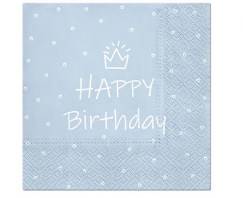 Happy Birthday Light Blue Happy Birthday Blue Napkin 20 pcs 33x33 cm