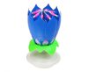 Colour Blue Blue Flower Musical Birthday Candle Set