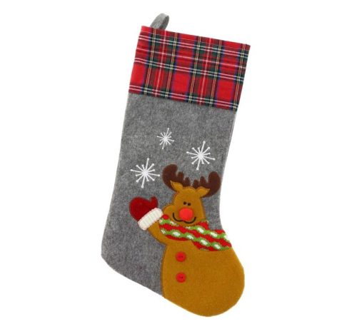 Christmas Reindeer i fireplace stocking, boot 51 cm