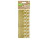 Colour Mix Gold Paper Straw, Pack of 24