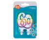 Colour Rainbow Dots birthday candle, number candle 60