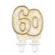 Colour Gold Gold Glitter Number Candle, 60