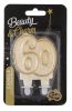 Colour Gold Gold Glitter Number Candle, 60