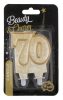 Colour Gold Golden Glitter Number 70 Birthday Candle