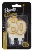 Colour Gold Gold glitter 80th birthday candle, numeral candle