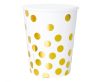 Colour Gold Dots White Polka Dot Paper Cup Pack of 6, 270 ml