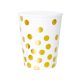 Colour Gold Dots White Polka Dot Paper Cup Pack of 6, 270 ml