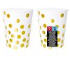 Colour Gold Dots White Polka Dot Paper Cup Pack of 6, 270 ml