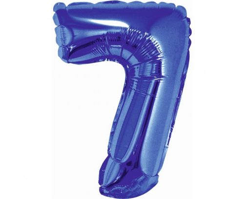 Number Blue, Blue 7 mini number foil balloon 35 cm